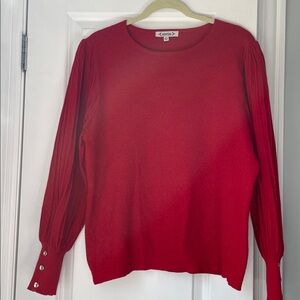Nanette Lepore Vibrant Red Knit Top 2X